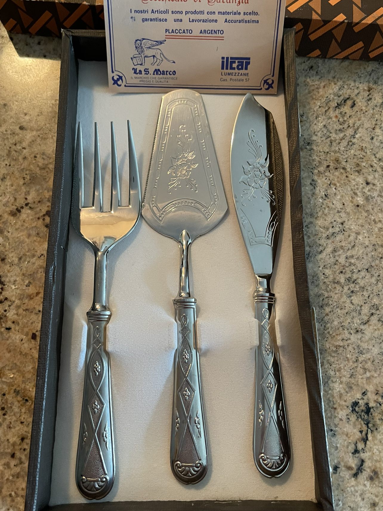 Silver plated serving set  vintage