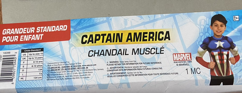Marvel Avengers Captain America Child Muscle Shirt costume - photo 4