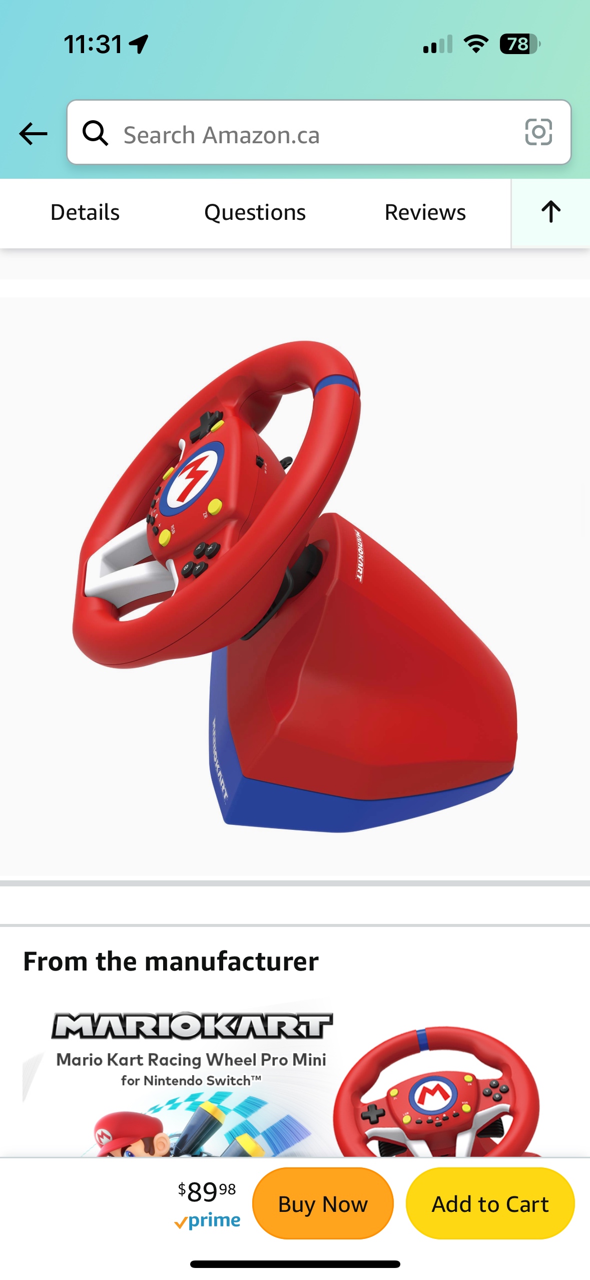 Mario Kart Racing Wheel Pro Mini - Nintendo Switch - photo 3
