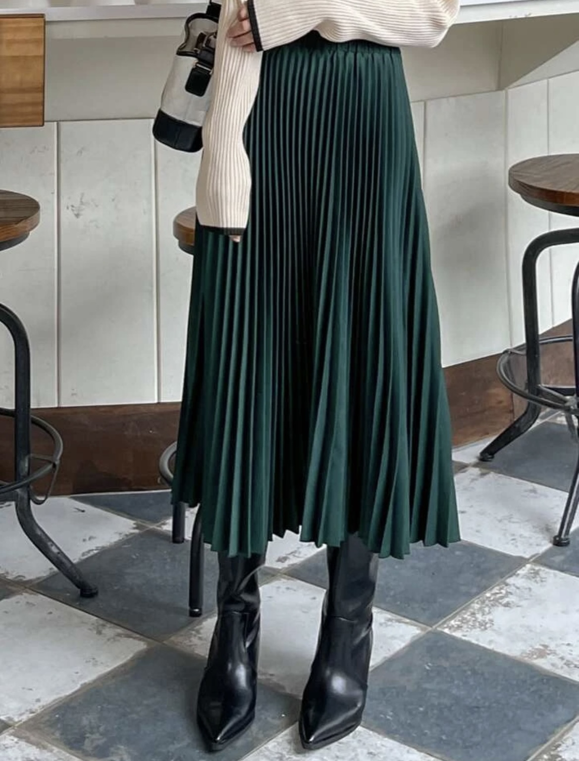 High Waist Pleated Skirt