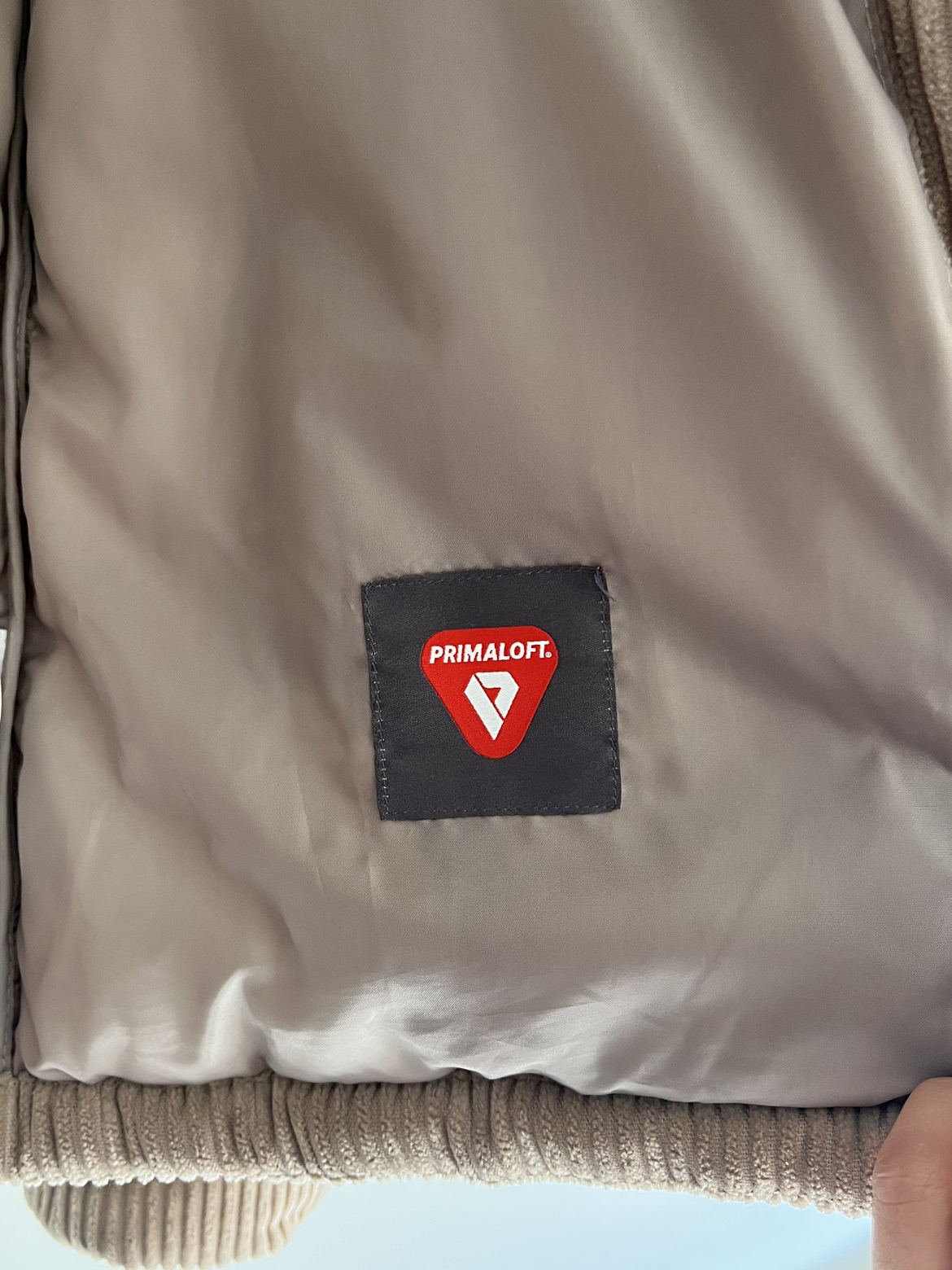 Corduroy puffer jacket - taupe image indicator(3)