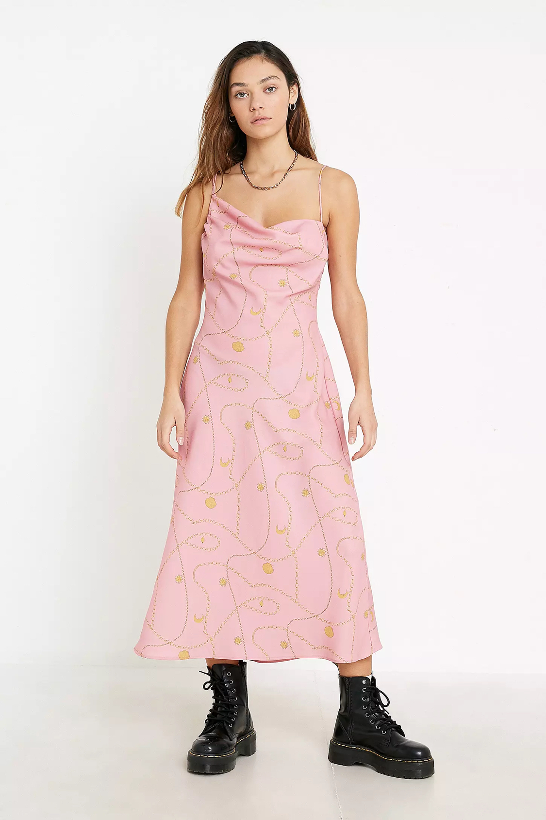 Finders Keepers Pink Chain Slip Midi Dress - photo 3