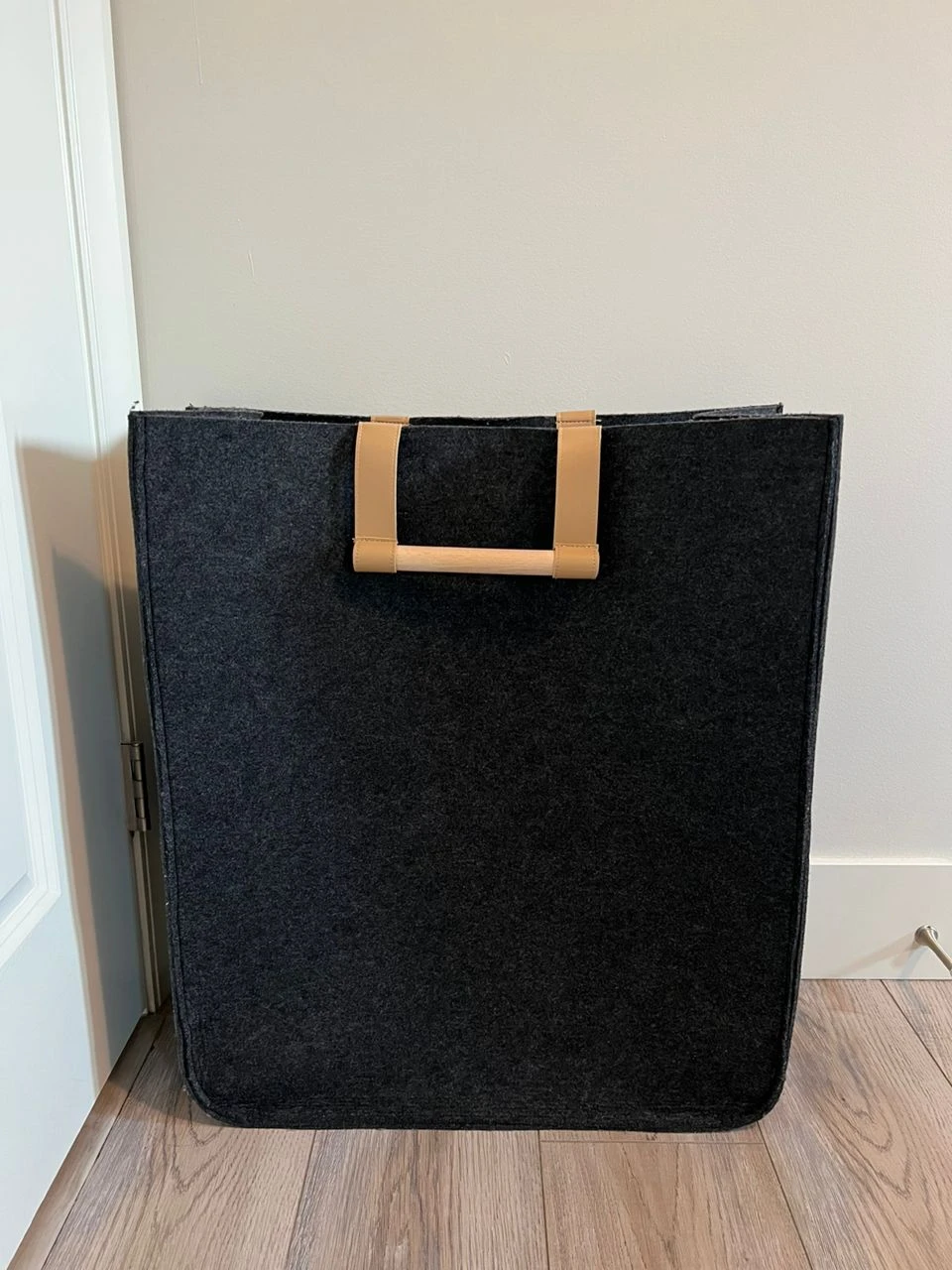 Squared Away™ Felt Laundry Hamper in Dark Charcoal