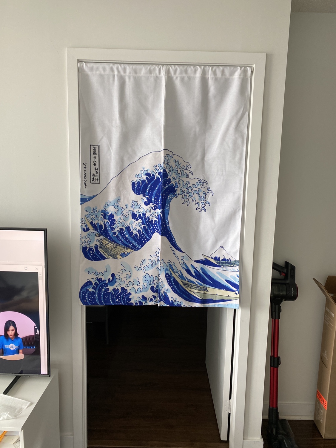 Cat curtain and the great wave  (Noren) - photo 2