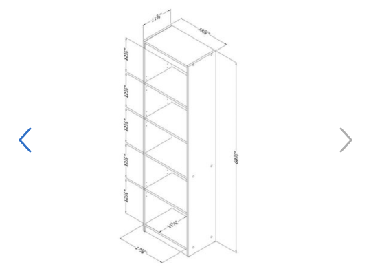 5-Shelf Narrow Bookcase like new - photo 2