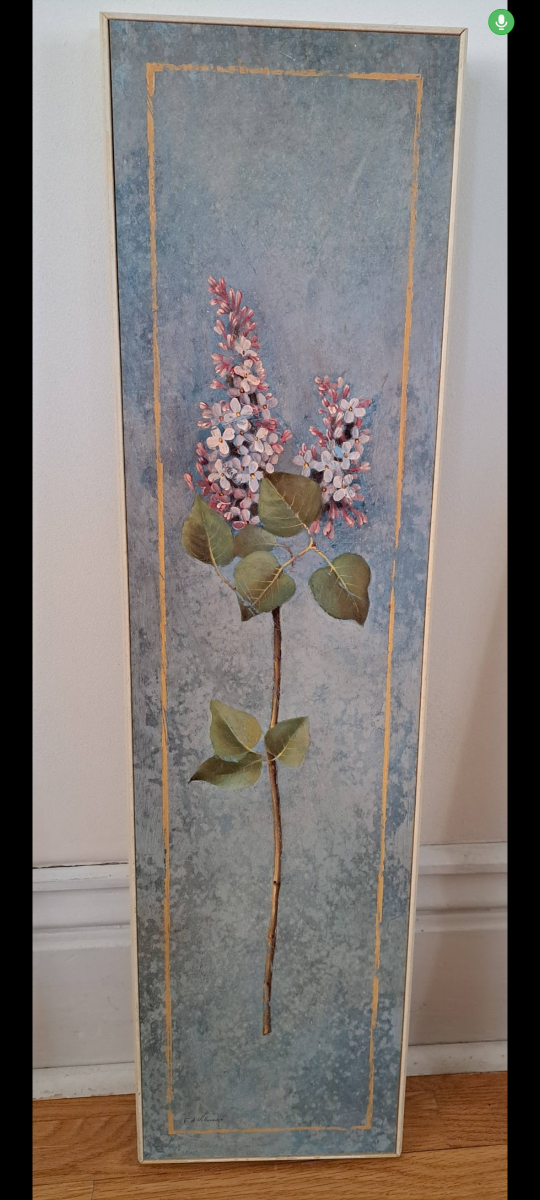 Trio of Flower Pictures on Wood image indicator(3)