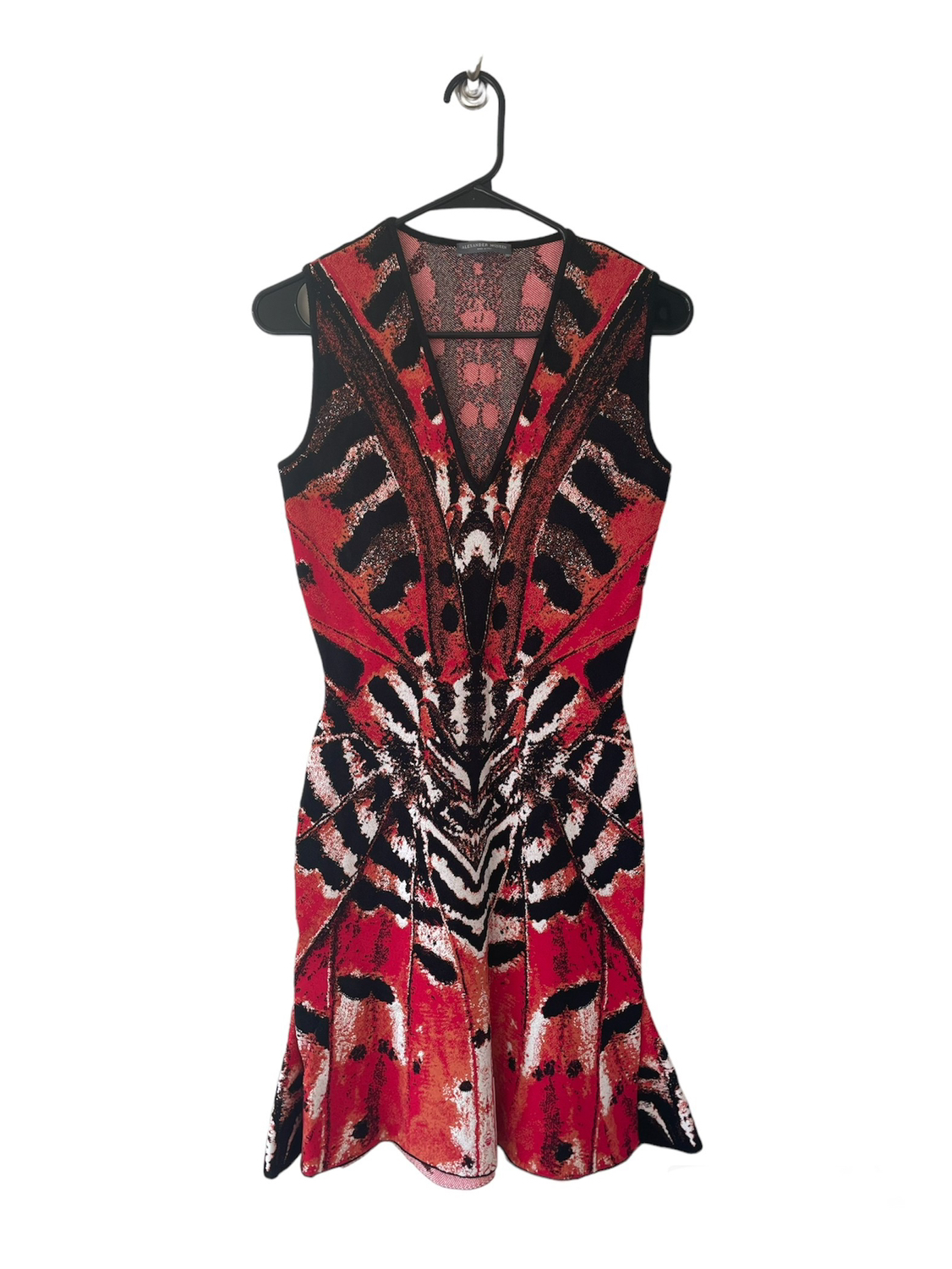 Alexander McQueen Butterfly Jacquard Red Dress image indicator(7)