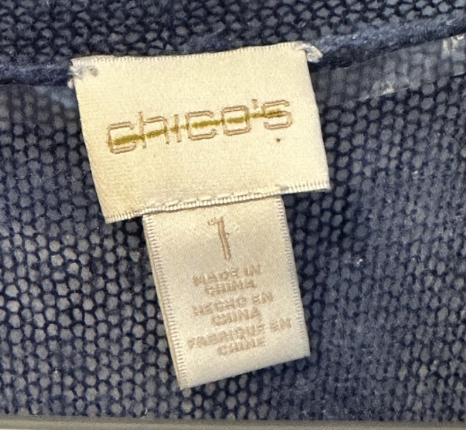 Light loose knit long sleeveless duster cardigan Sz M image indicator(3)