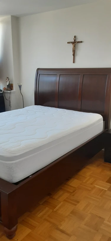 Queen Bed + mattress + nightstands thumbnail