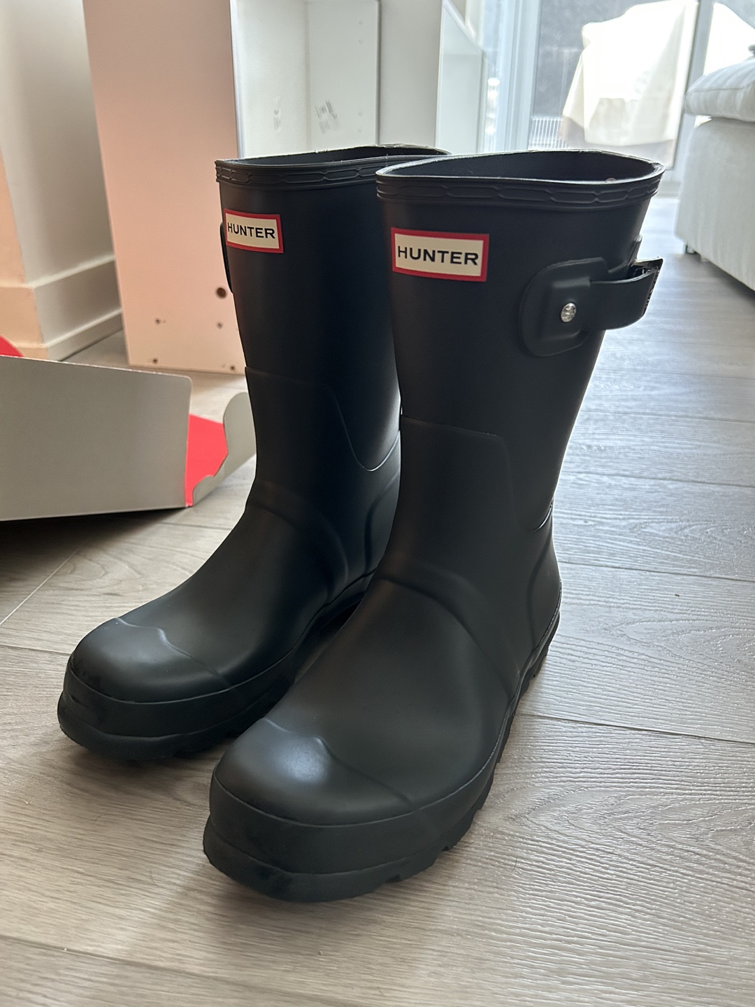 New Hunter short rain boots & socks - men size 8