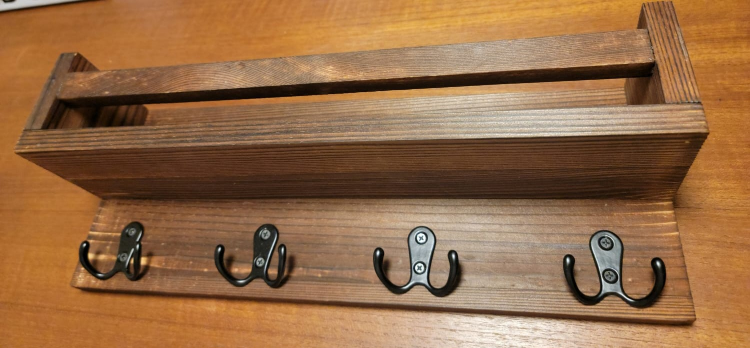 NEW Hardwood Entryway Mail Key Holder
