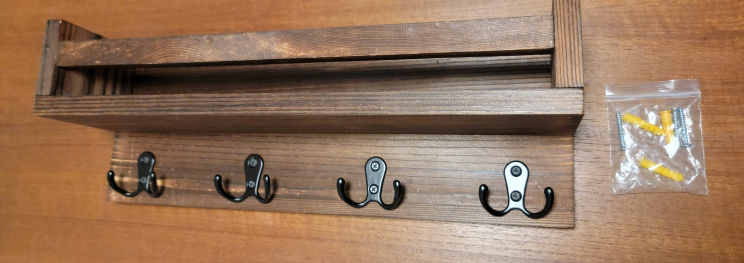 NEW Hardwood Entryway Mail Key Holder - photo 2