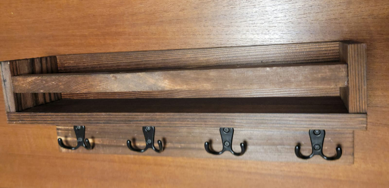 NEW Hardwood Entryway Mail Key Holder - photo 3