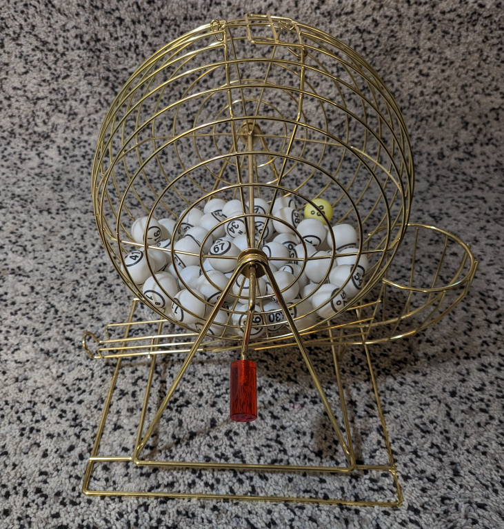 Large gold bingo cage and board - photo 2