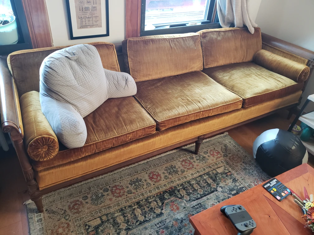 Vintage Heritage Sofa With Velvet Fabric - photo 5