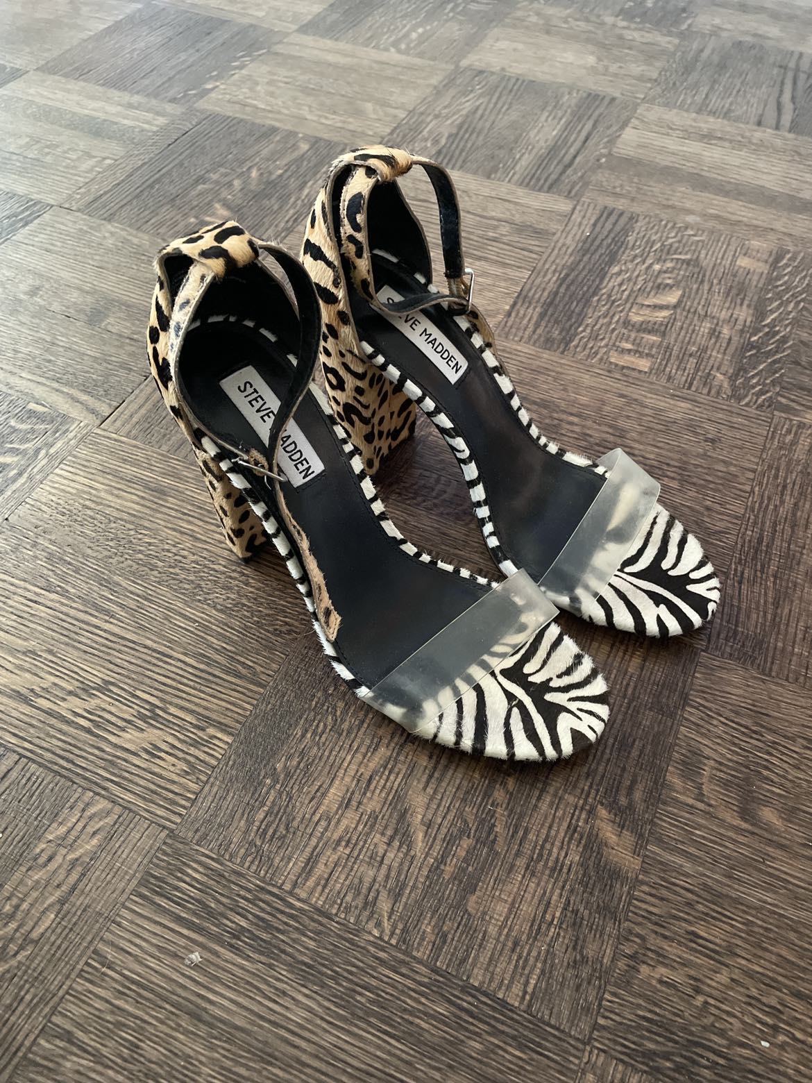 Steve Madden cheetah heel sandals