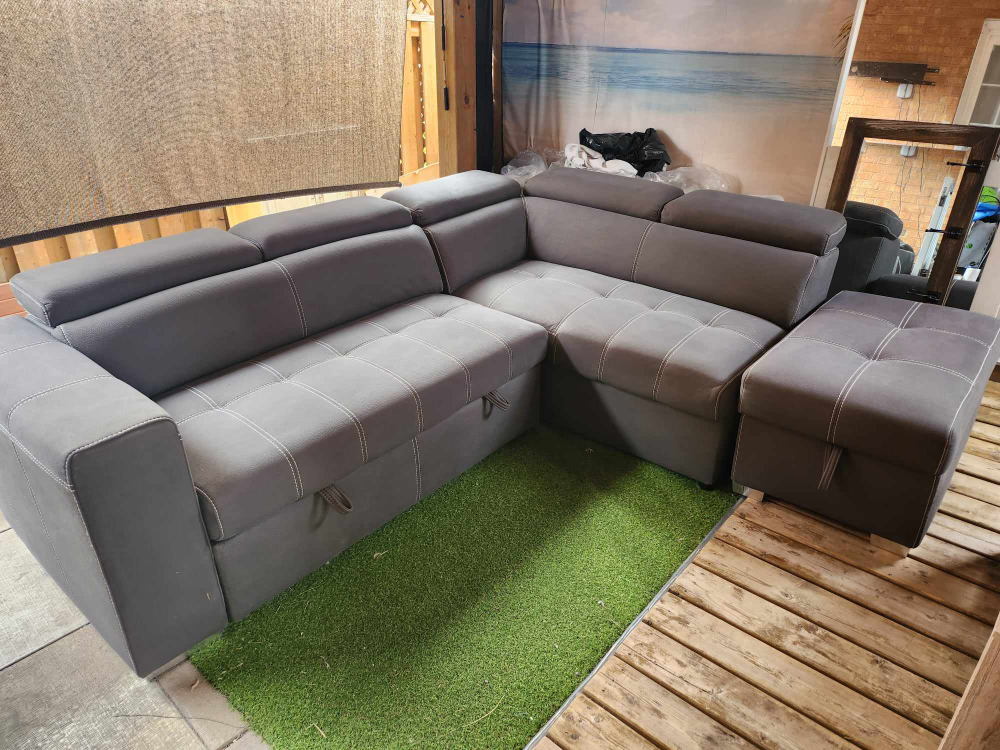 L-shaped Sectional Sofa bed with storage ottoman - photo 3