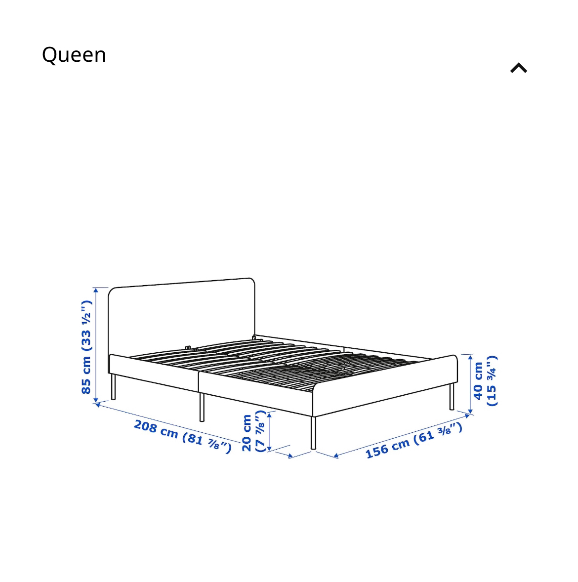 Ikea Slattum Queen  Bed frame (light grey)