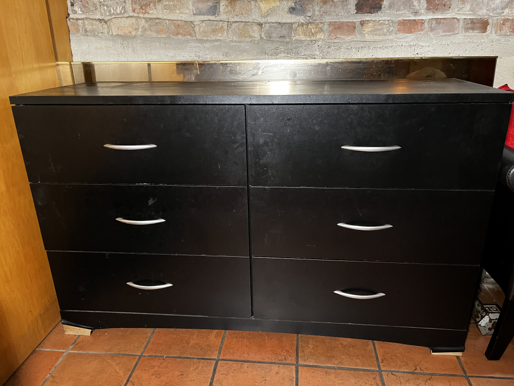 Black six drawer dresser thumbnail