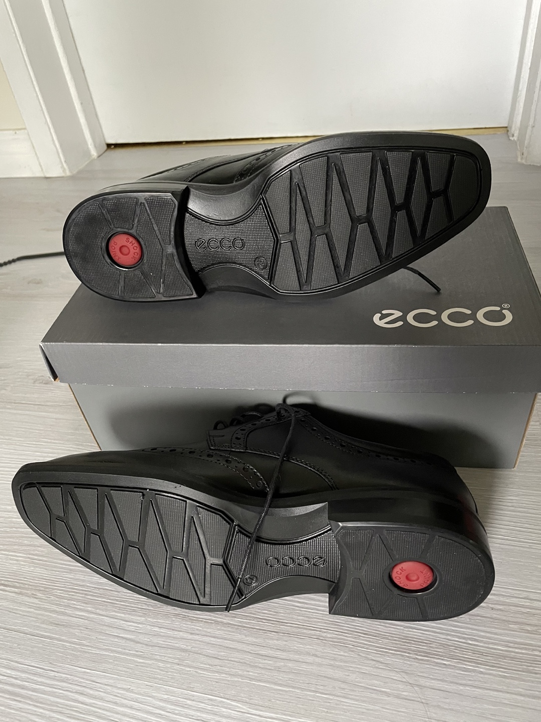Ecco men’s black tie lace shoes size 42 EU (brand new) - photo 2