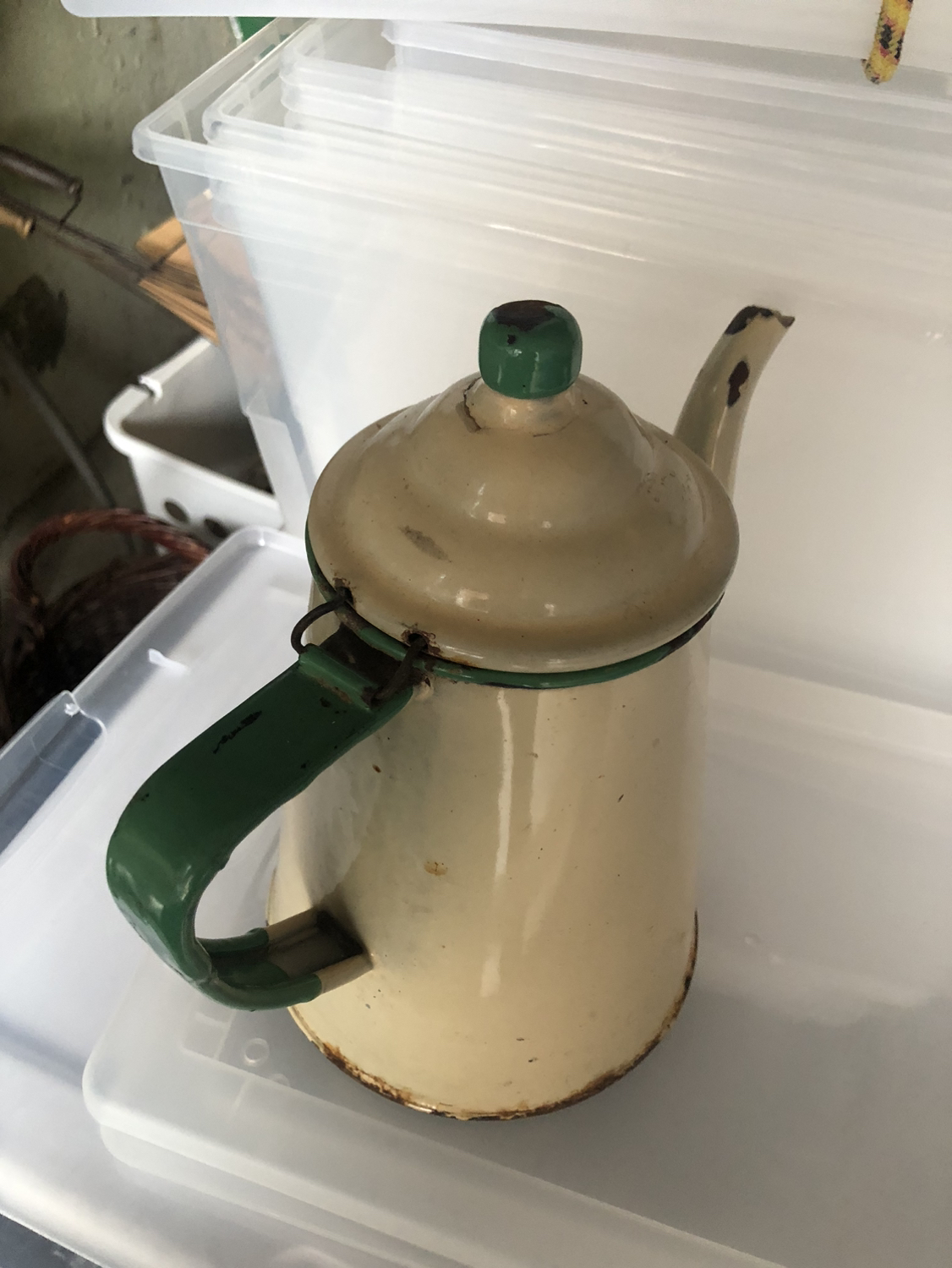 Vintage Enamelware (1940s)  Coffee Pot