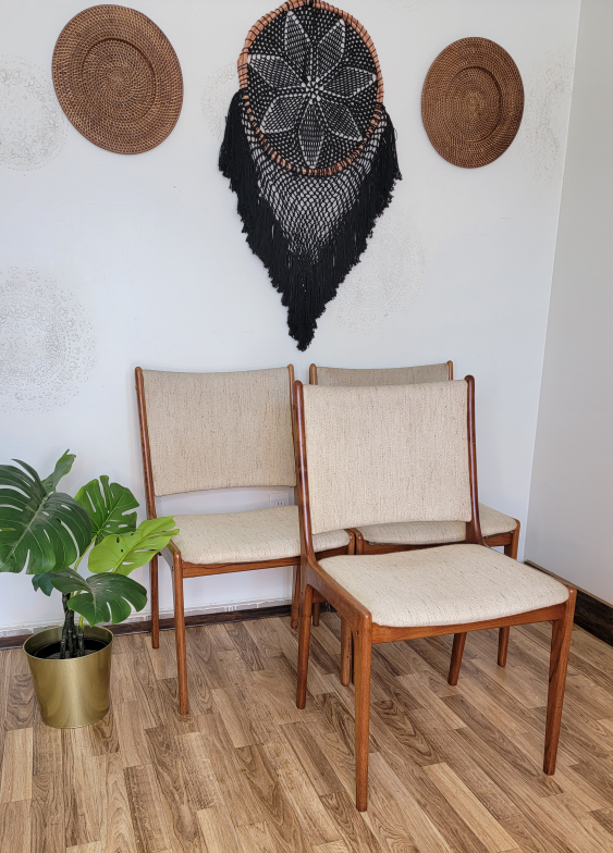 Mid-Century Danish Teak Dining Chairs circa, 1960s, Set of 3