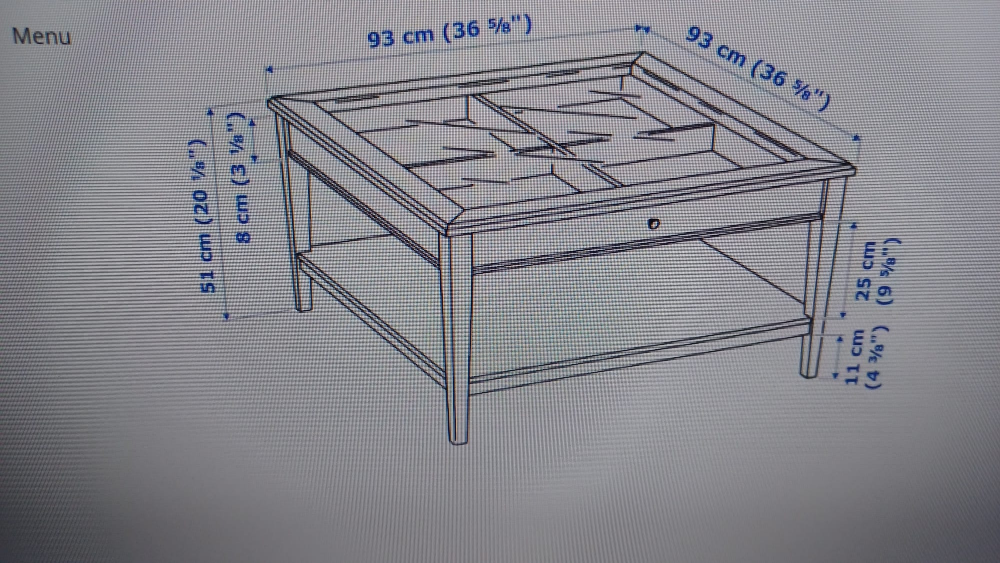 LIATORP Coffee table, white/glass, 93x93 cm (36 5/8x36 5/8 " image indicator(2)