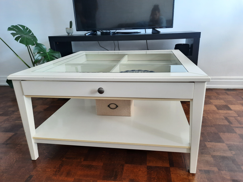 LIATORP Coffee table, white/glass, 93x93 cm (36 5/8x36 5/8 " image indicator(9)