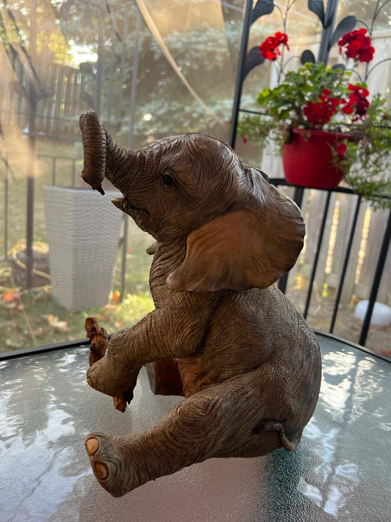 Vintage Handcrafted Wooden Elephant, rare find thumbnail