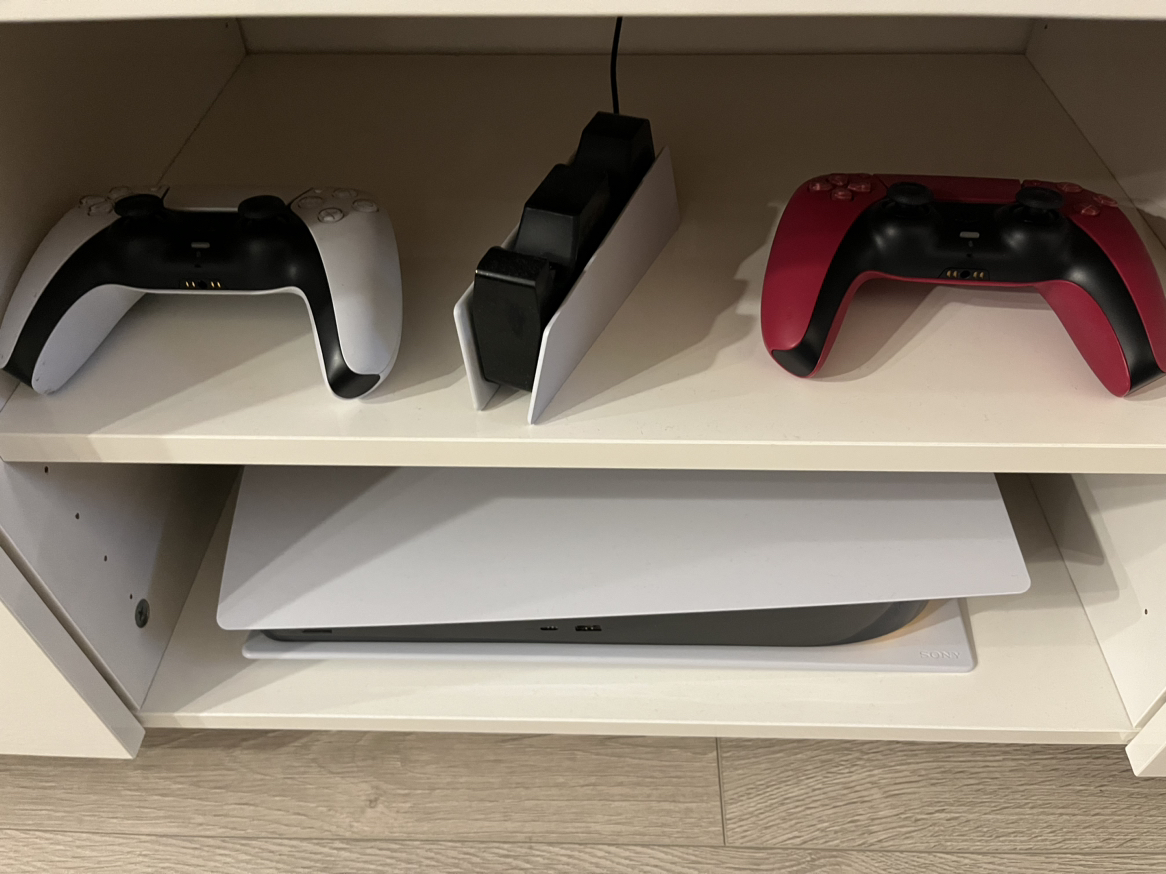 PS5 with 2 controllers and stand - photo 2