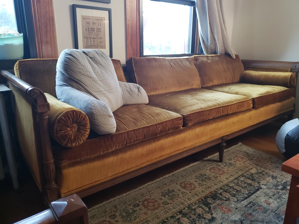 Vintage Heritage Sofa With Velvet Fabric - photo 4