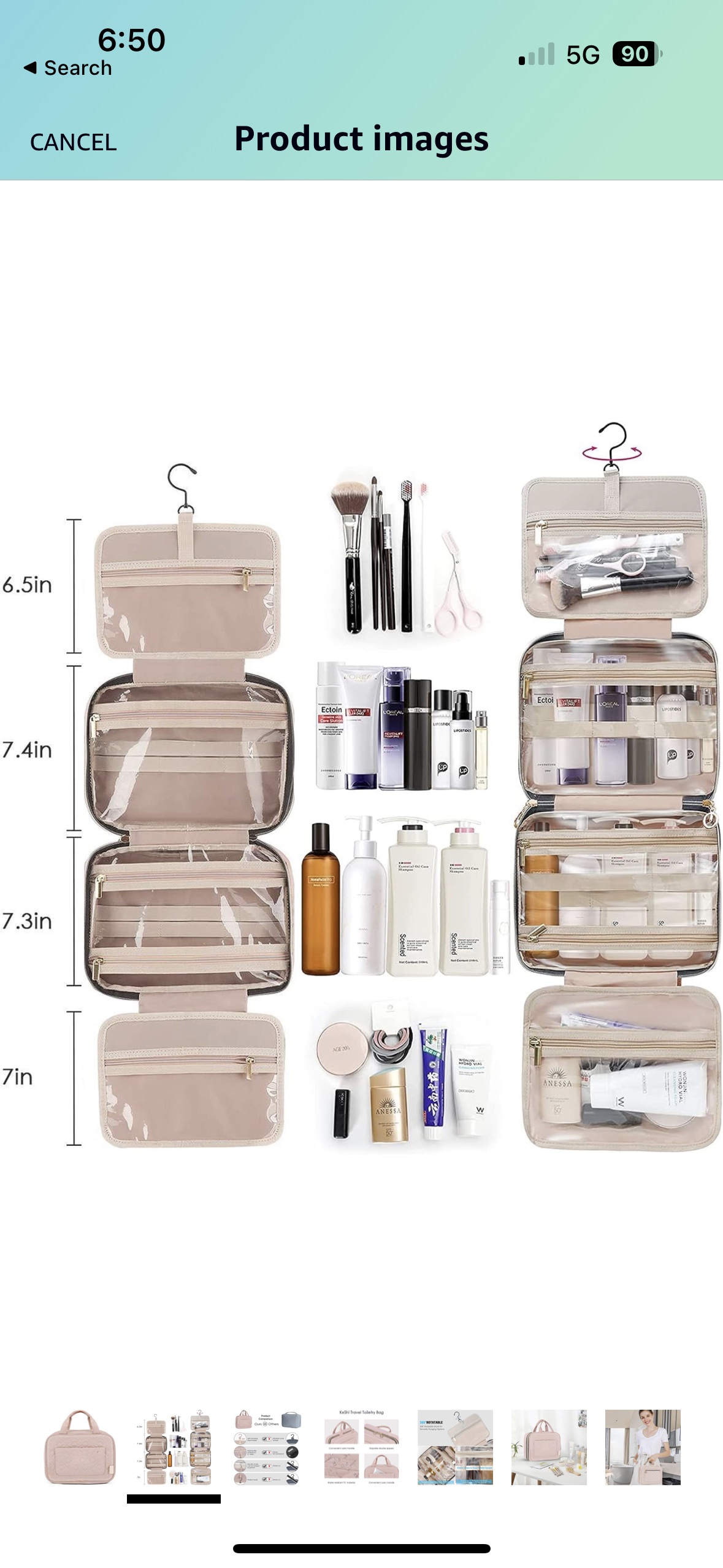 Hanging toiletry bag (never used) image indicator(2)