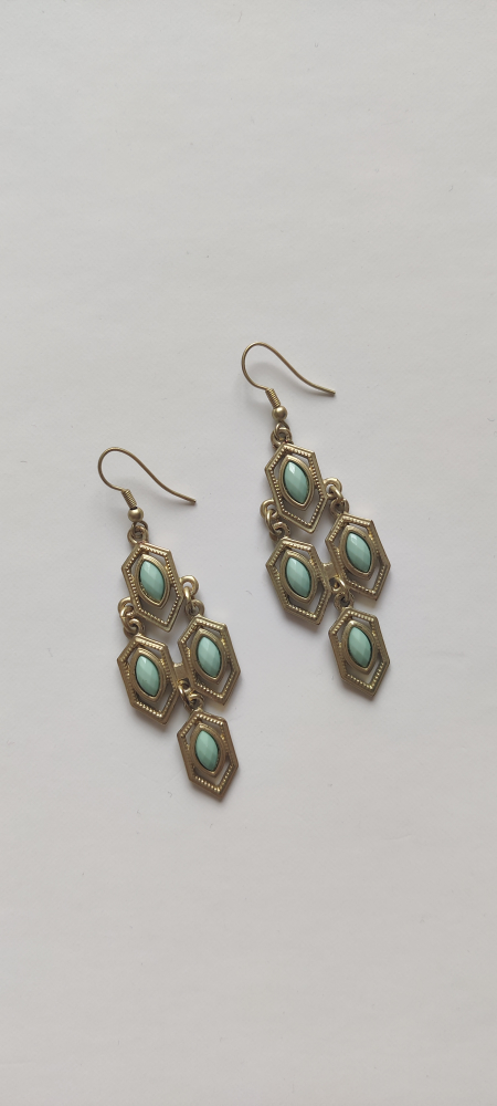 New Mint and Gold Earrings thumbnail