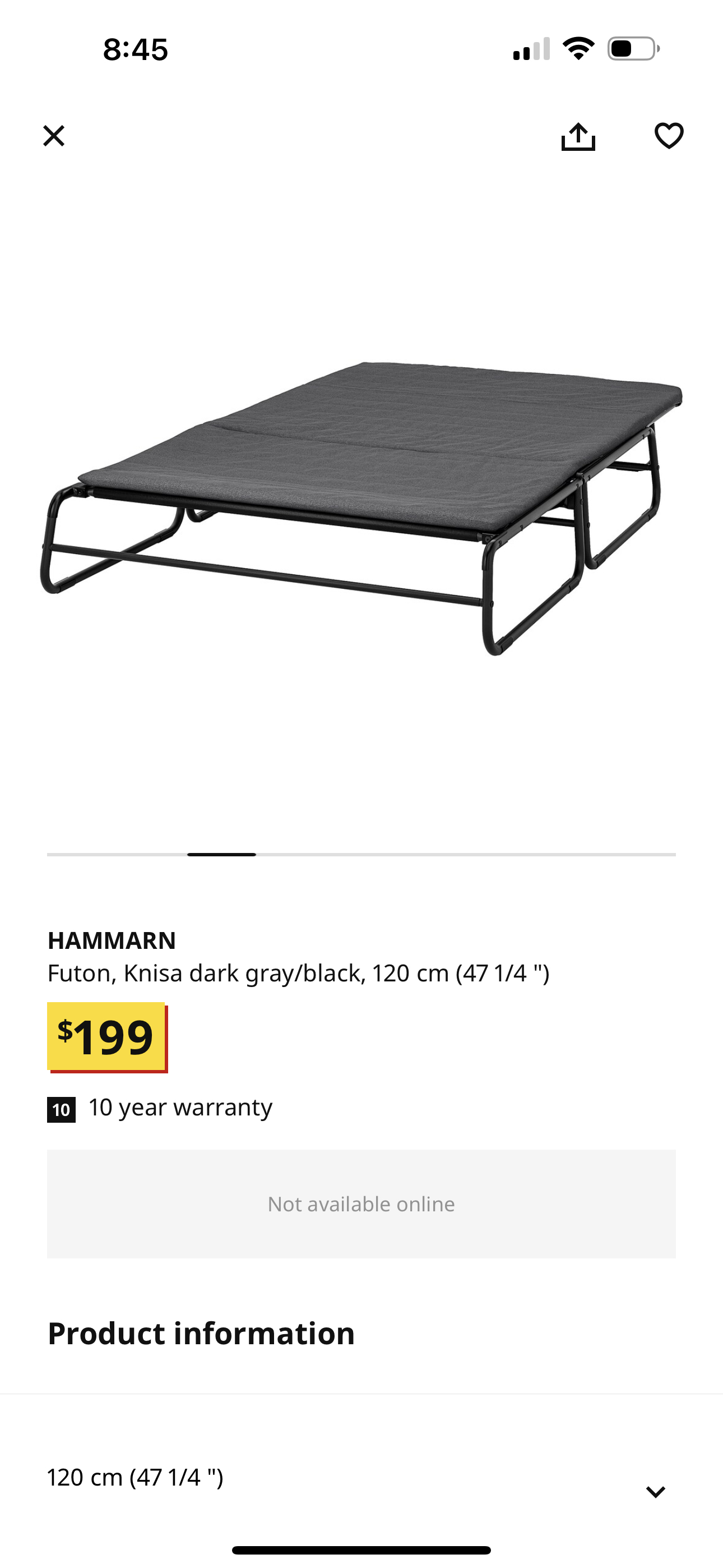 Ikea hammarn convertible sofa bed - photo 2