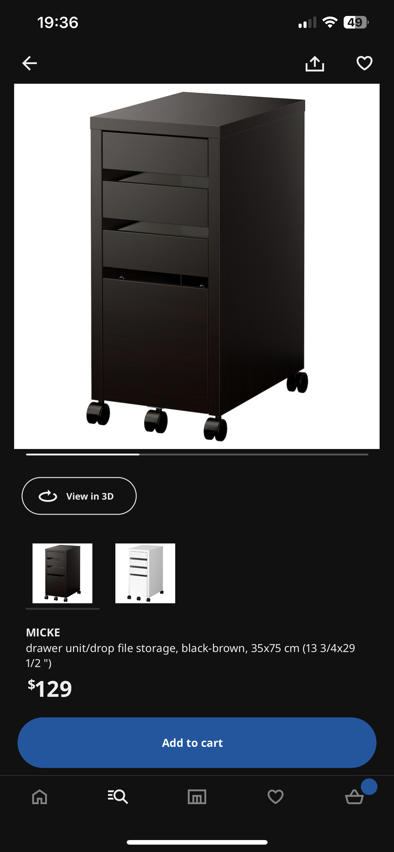 IKEA MICKE drawer unit/ file storage