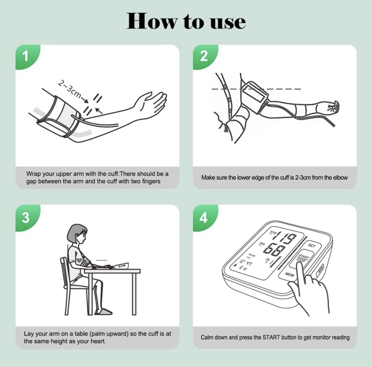 Brand new Large screen sphygmomanometer - photo 3