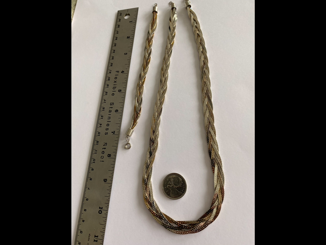 925 silver necklace and a bracelet set thumbnail
