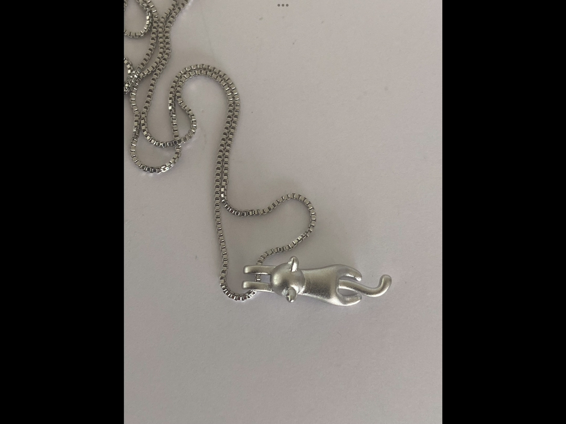 New 925 silver kitty necklace thumbnail