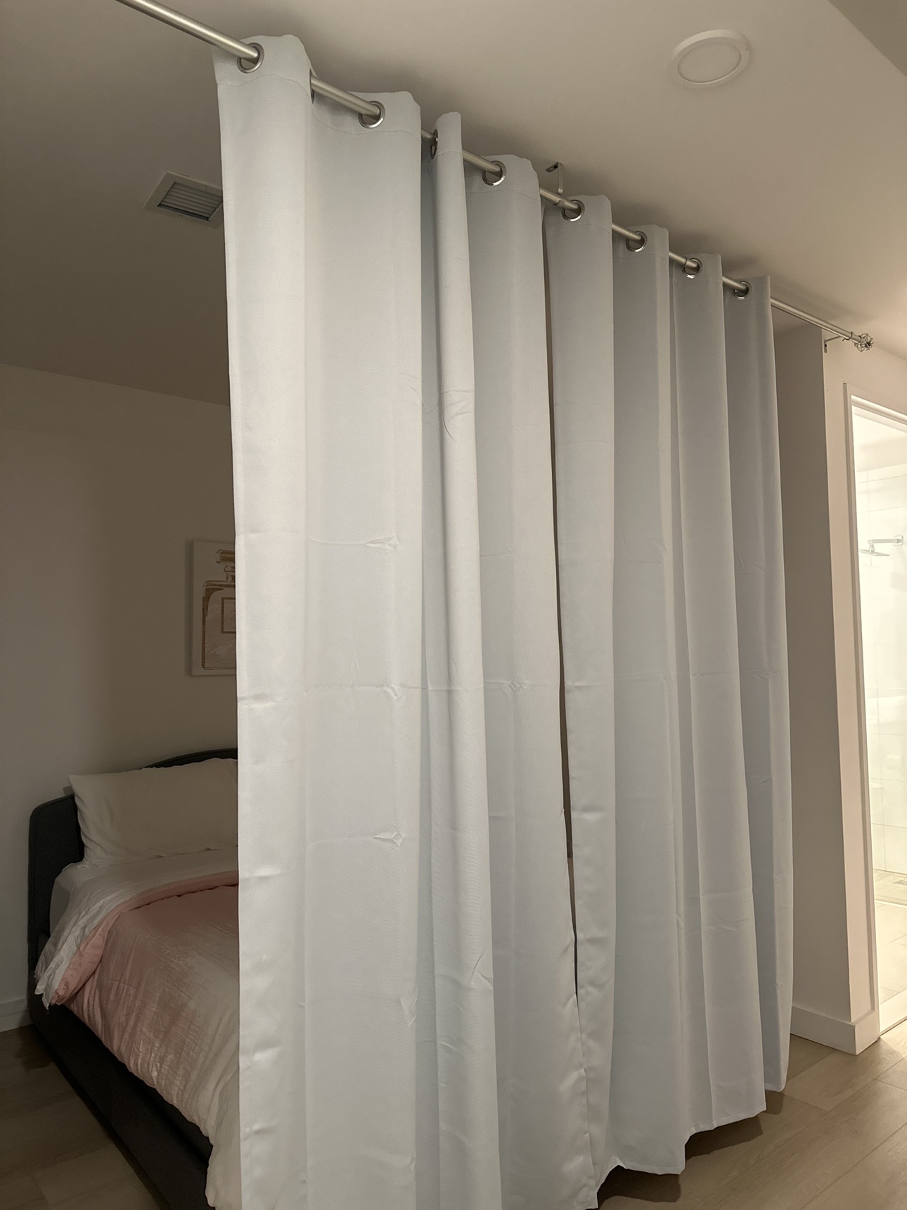 Drapes light grey with rail