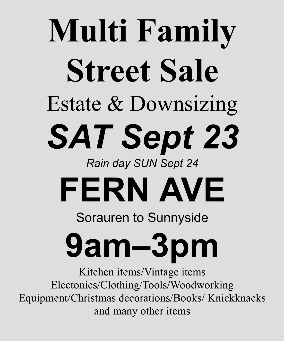 Multi Family Street Sale