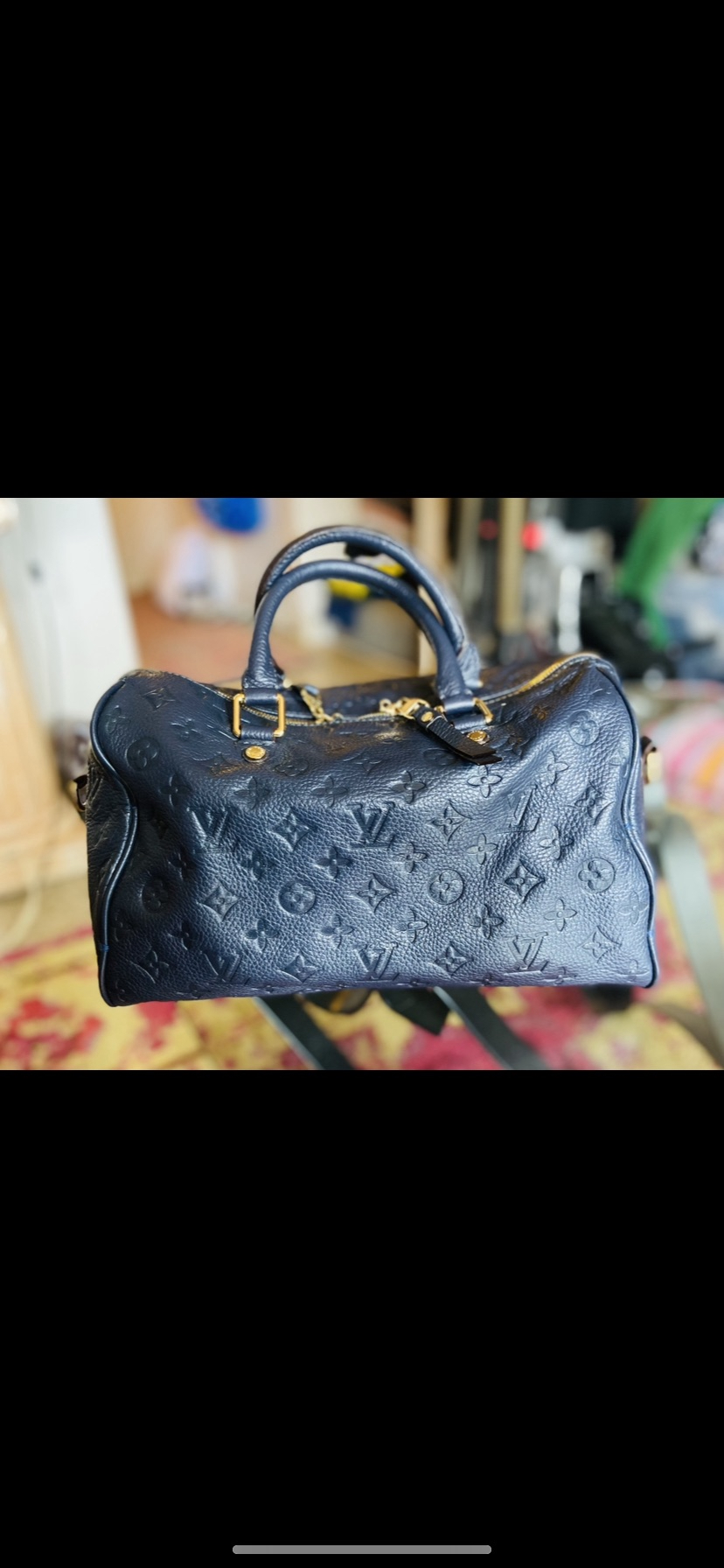 Vuitton speedy blue monogram leather thumbnail