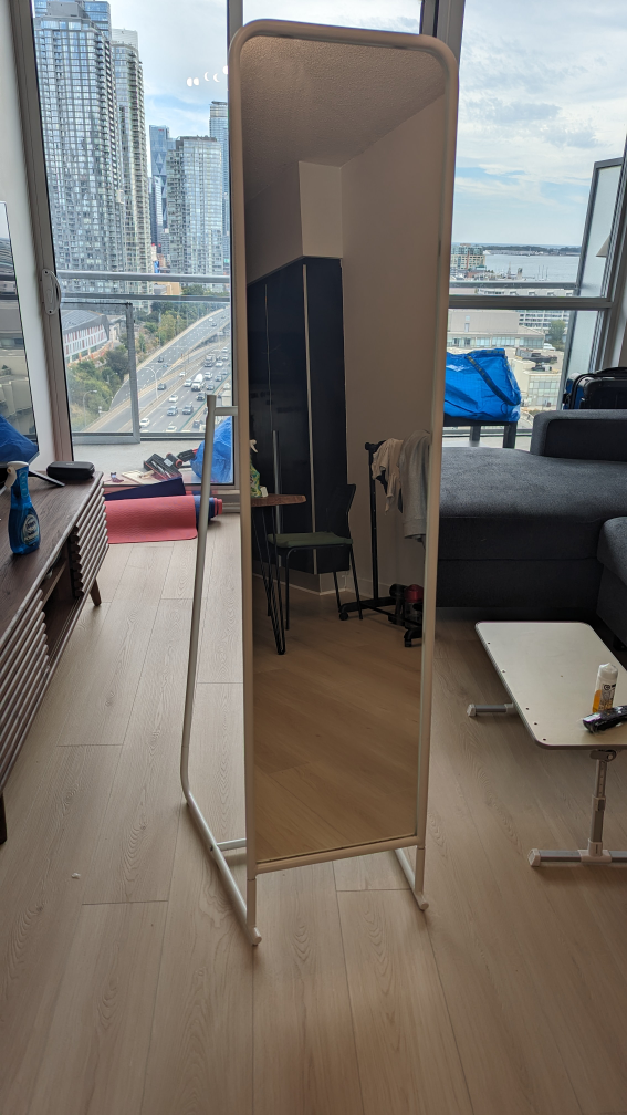 Ikea Standing Mirror with Hooks - photo 3