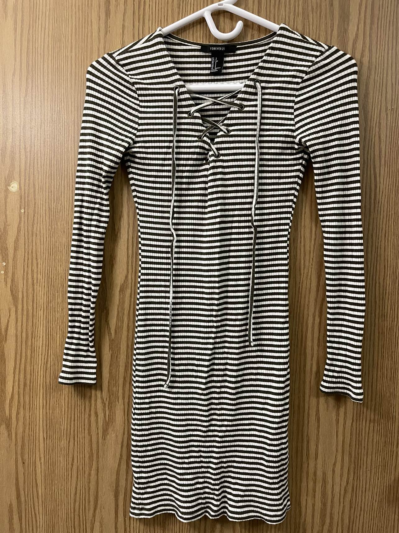 F 21 striped bodycon dress thumbnail