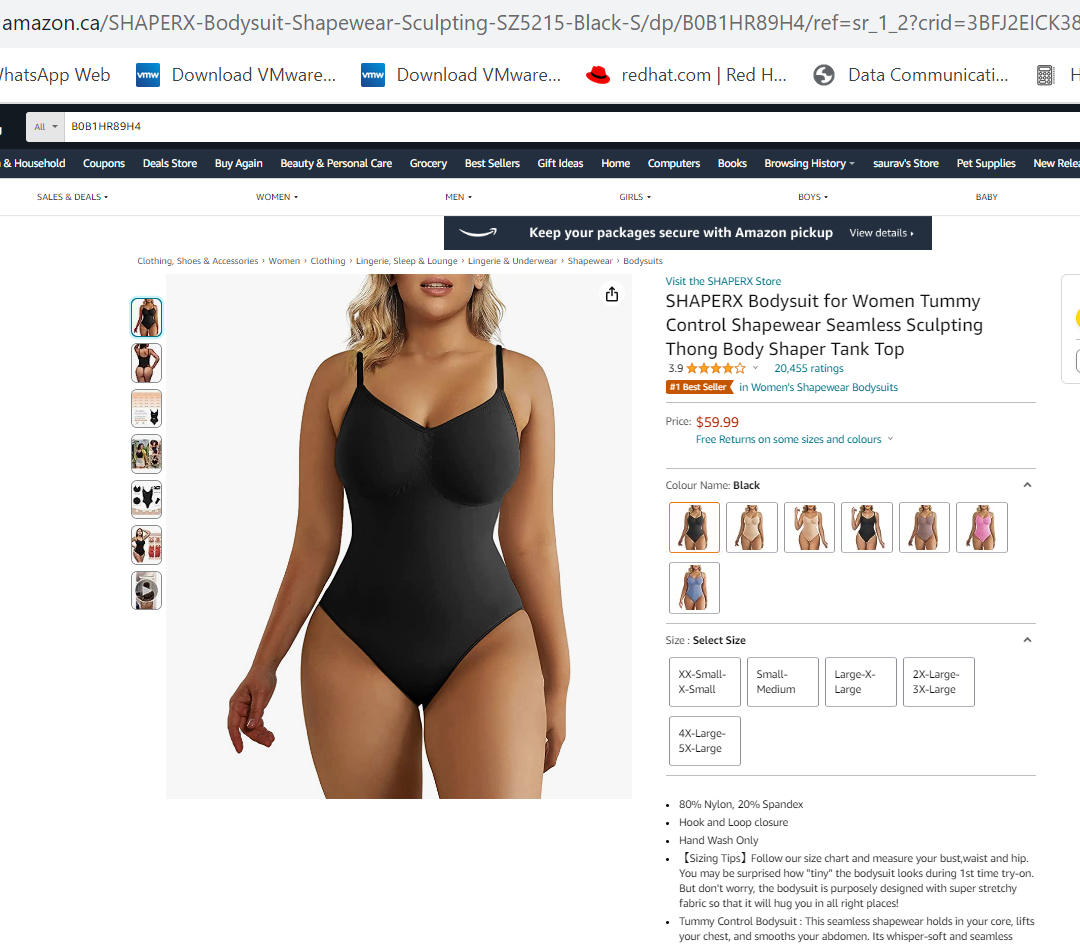 New S/M Shaperx Bodysuit women tummy control