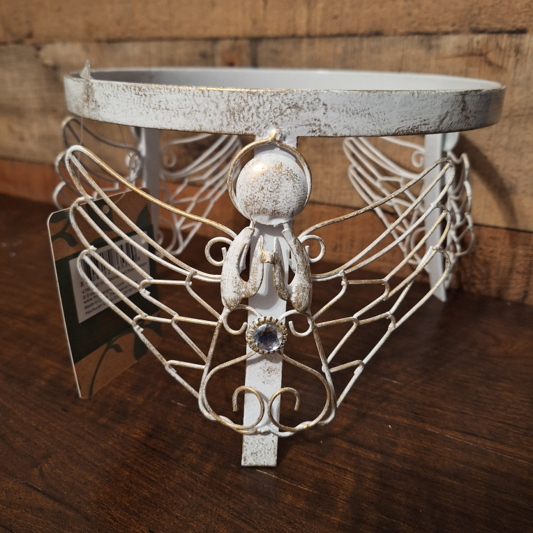 Evergreen Angel Adorned Metal Gazing Ball Stand thumbnail