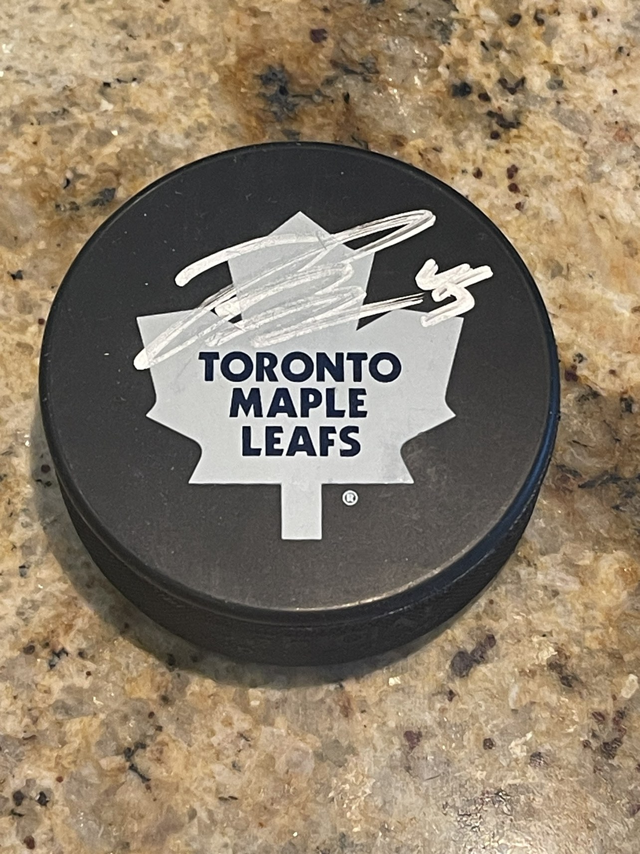 Toronto maple leafs autograph puck - bernier