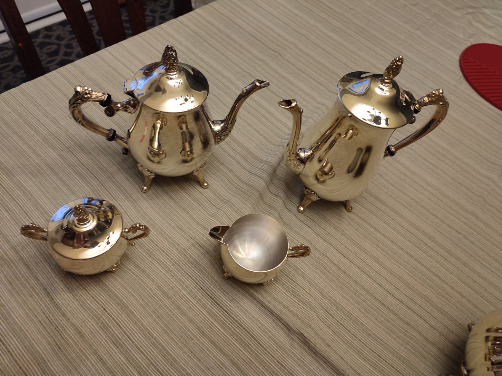 coffee tea set silver EP brass - photo 2