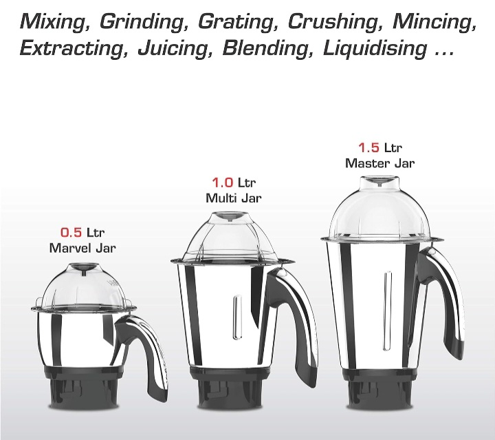 VIDIEM VSTAR CHROME MIXER GRINDER 110V (BLACK, 3 JARS) - photo 3