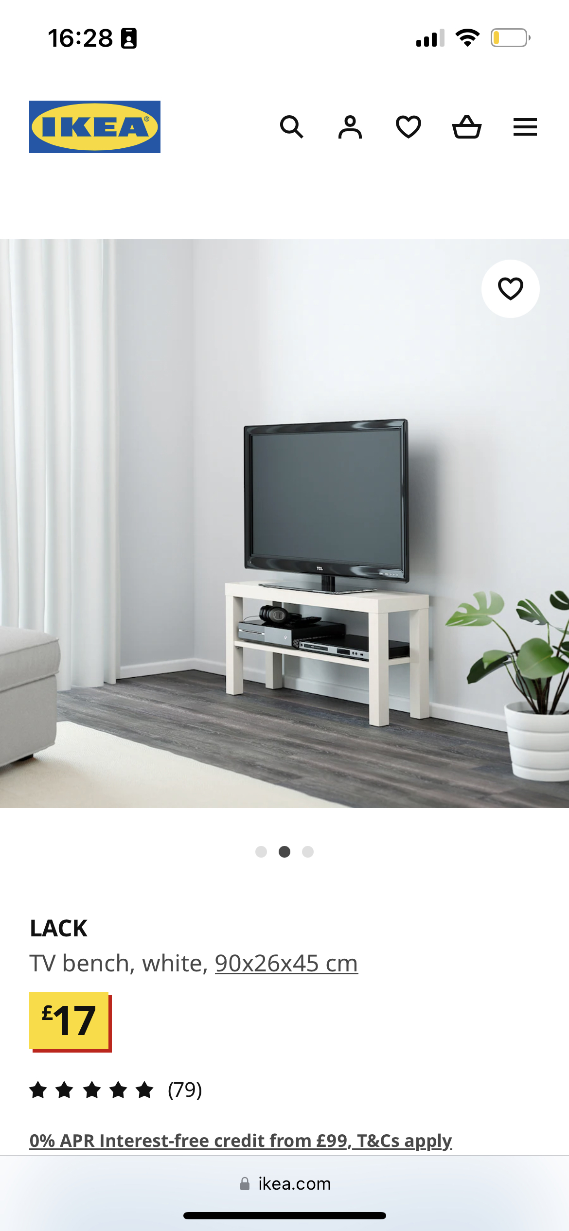 Ikea LACK TV bench, white - photo 2