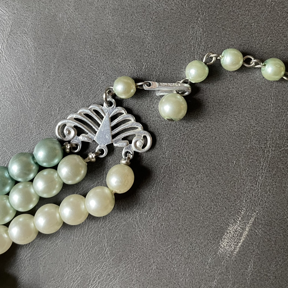 Vintage layered necklace with gradient turquoise tint image indicator(2)